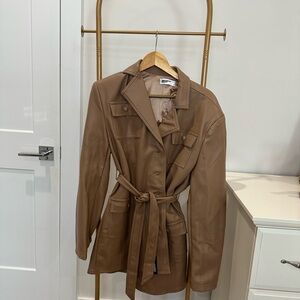 Faux leather coat
